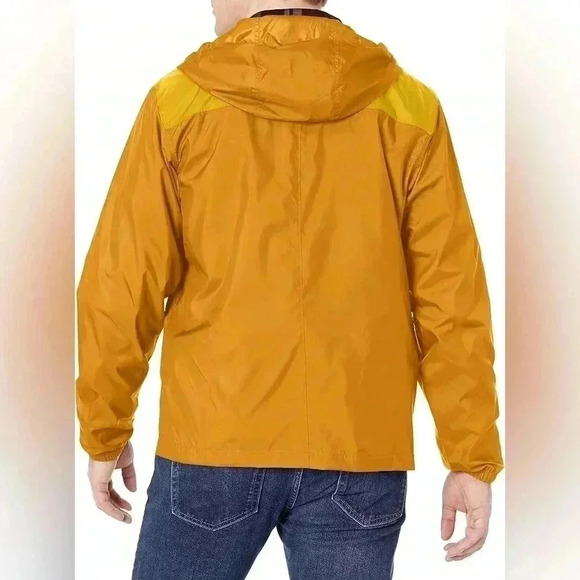 Columbia Mens Windbreaker XL Gold Yellow Hood Flashback Water Resistant Outdoor - Picture 2 of 13